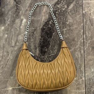 Elegant Tan Quilted Women's Bag